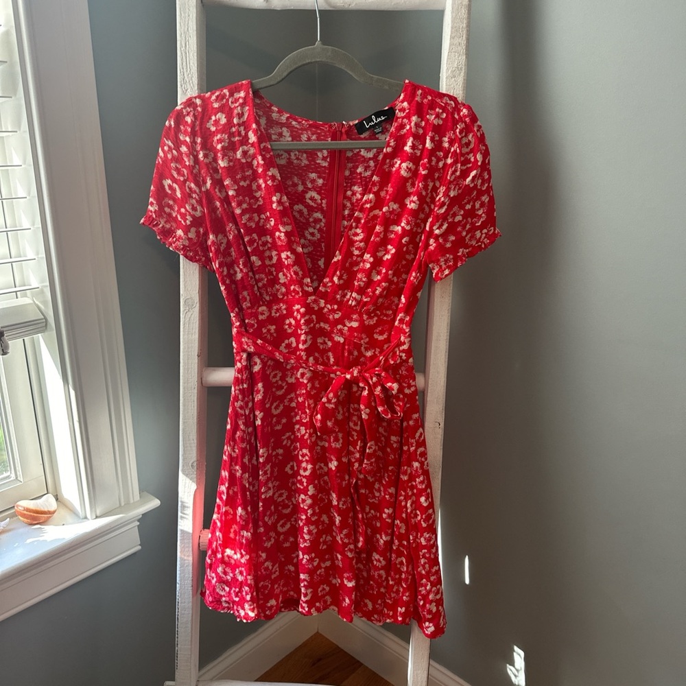 Lulu's Red Floral Dress